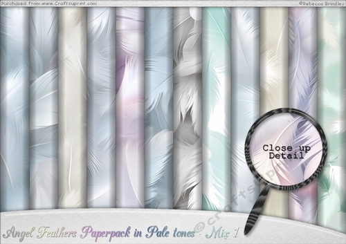 Angel Feathers Paperpack in Pale tones - Mix 1