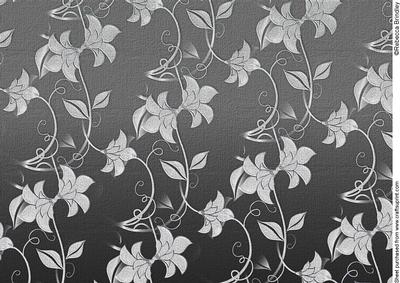 Delicate Embossed Silk Floral Paper - Dark Grey