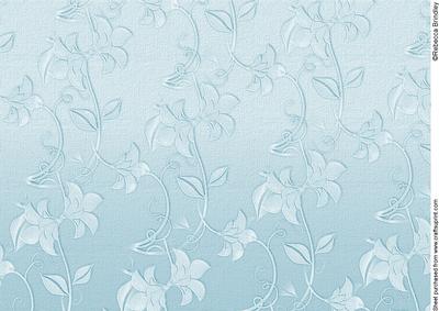 Delicate Embossed Silk Floral Paper - Sky Blue