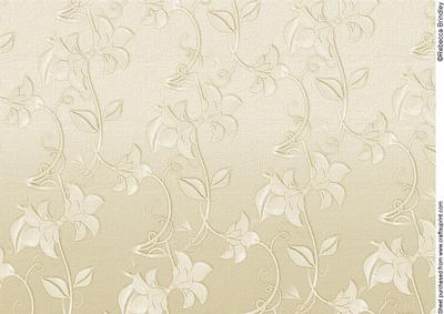 Delicate Embossed Silk Floral Paper - Vintage Gold