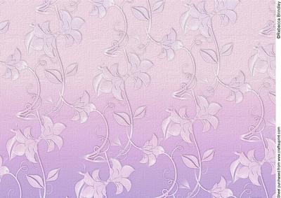Delicate Embossed Silk Floral Paper - Raspberry and Mauve