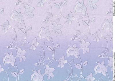 Delicate Embossed Silk Floral Paper - Lilac and Periwinkle