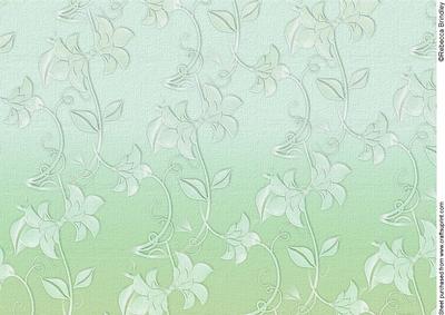 Delicate Embossed Silk Floral Paper - Mint and Apple