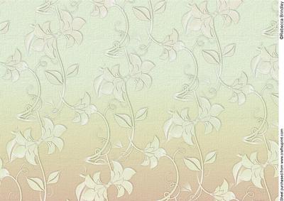 Delicate Embossed Silk Floral Paper - Avocada and Mango