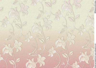 Delicate Embossed Silk Floral Paper - Strawberries and Cream