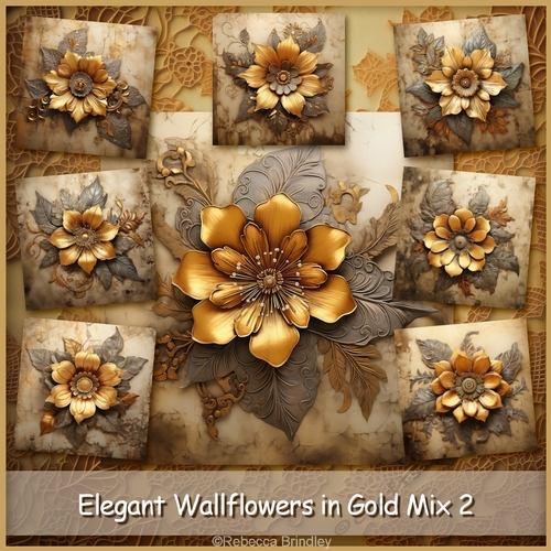 Elegant Wallflowers in Gold Mix 2