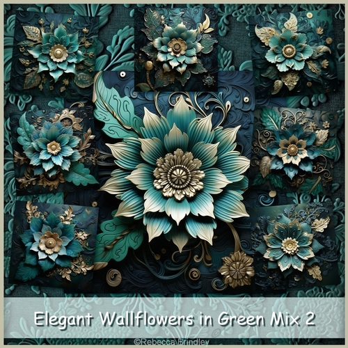 Elegant Wallflowers in Green Mix 2