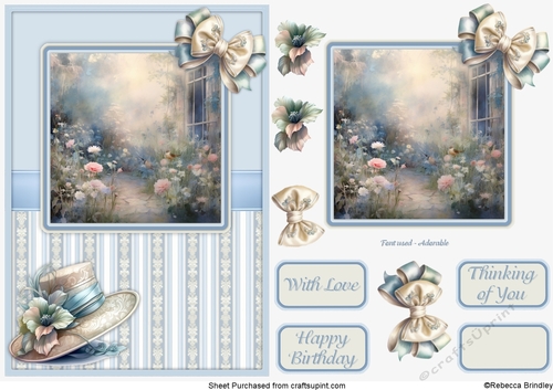 Graceful Gardens in Blue - Design 08