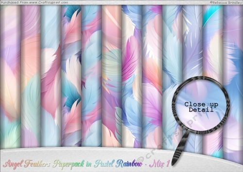 Angel Feathers Paperpack in Pastel Rainbow - Mix 1