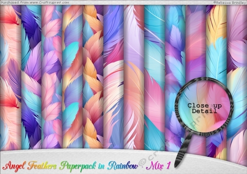 Angel Feathers Paperpack in Rainbow - Mix 1