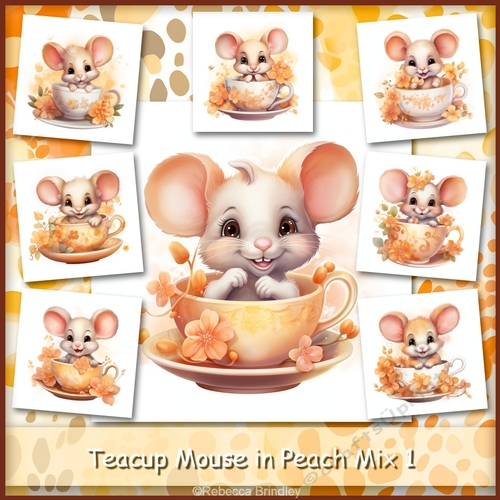 Teacup Mouse in Peach Mix 1
