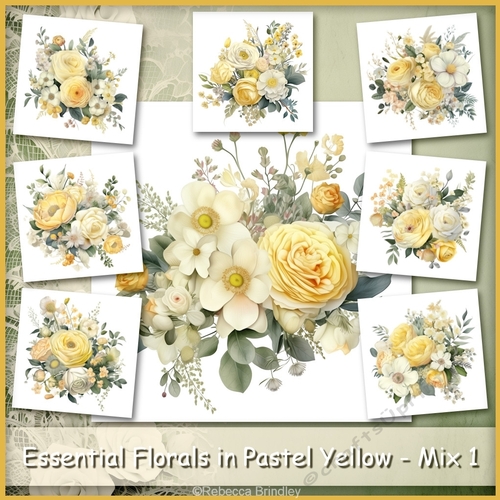 Essential Florals in Pastel Yellow - Mix 1