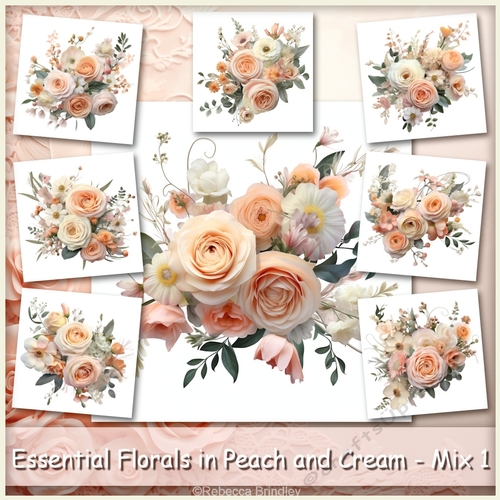 Essential Florals in Peach and Cream - Mix 1
