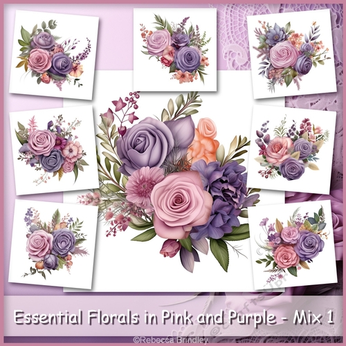 Essential Florals in Pink and Purple - Mix 1