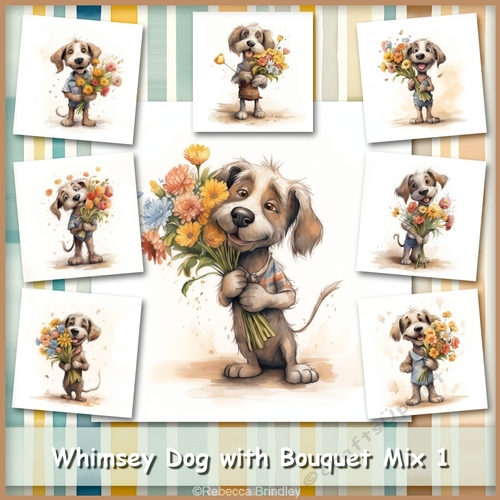 Whimsey Dog with Bouquet Mix 1