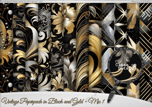 Vintage Paperpack in Black and Gold - Mix 1