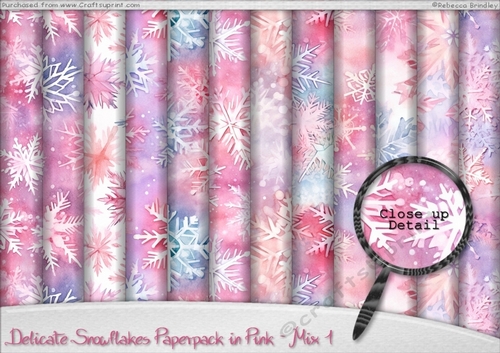 Delicate Snowflakes Paperpack in Pink - Mix 1