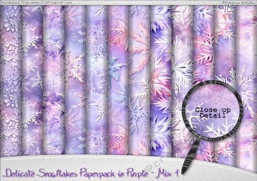 Delicate Snowflakes Paperpack in Purple - Mix 1