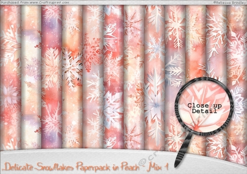 Delicate Snowflakes Paperpack in Peach - Mix 1