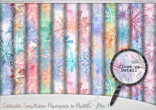 Delicate Snowflakes Paperpack in Pastels - Mix 1