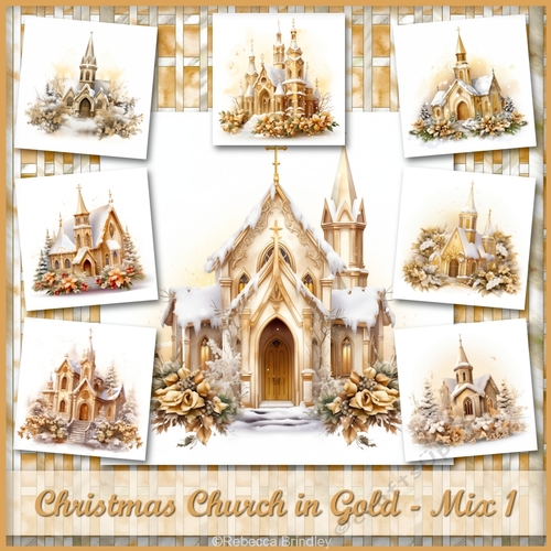 Christmas Church in Gold - Mix 1