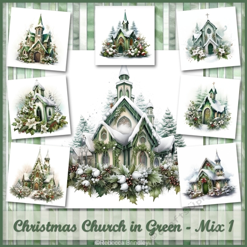 Christmas Church in Green - Mix 1