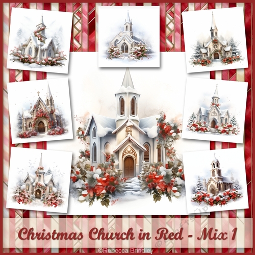 Christmas Church in Red - Mix 1