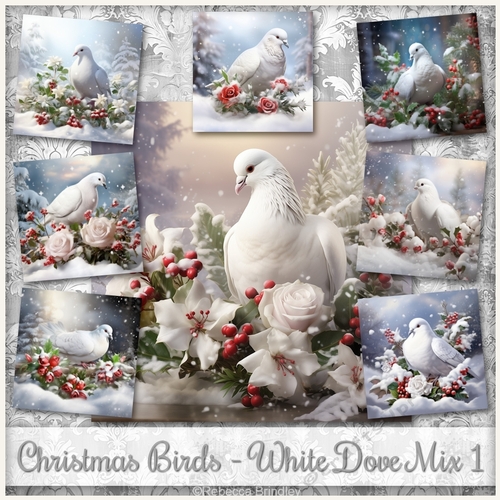 Christmas Birds - White Dove Mix 1