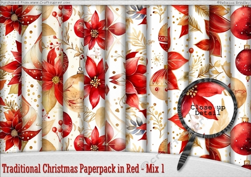 Traditional Christmas Paperpack in Red - Mix 1