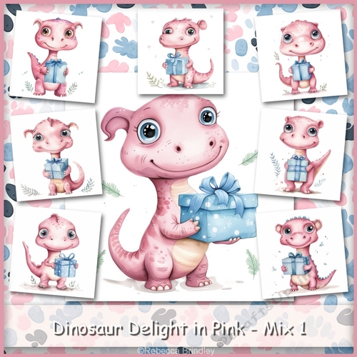 Dinosaur Delight in Pink - Mix 1