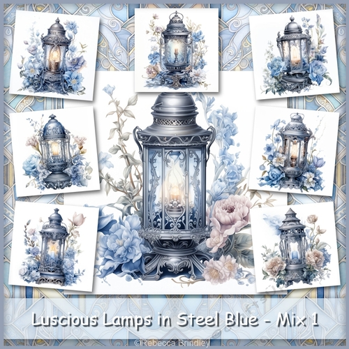 Luscious Lamps in Steel Blue - Mix 1
