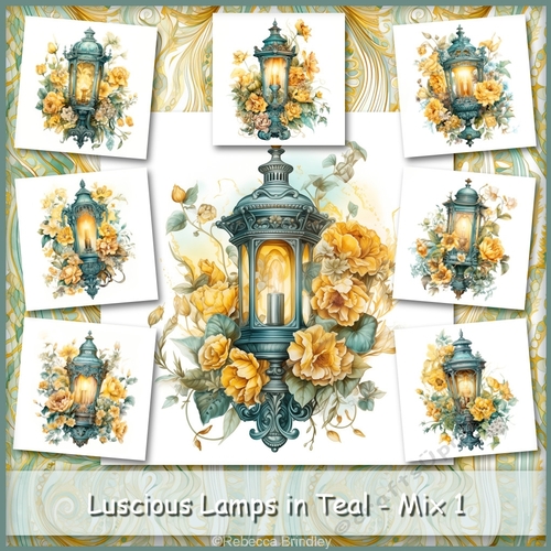 Luscious Lamps in Teal - Mix 1