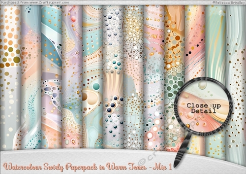 Watercolour Swirly Paperpack in Warm Tones - Mix 1