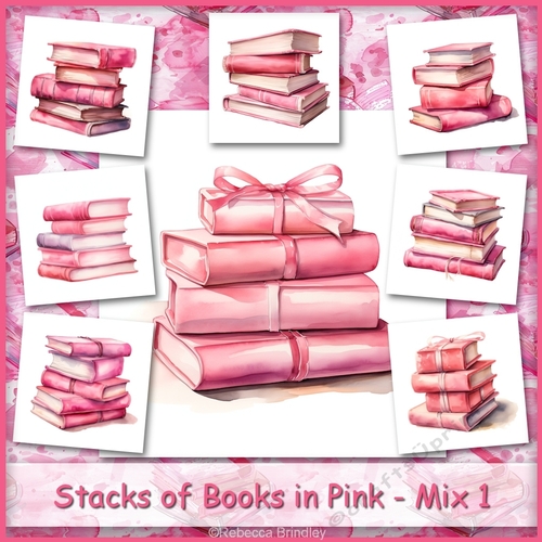 Stacks of Books in Pink - Mix 1