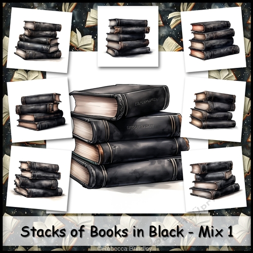 Stacks of Books in Black - Mix 1