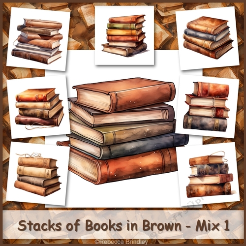 Stacks of Books in Brown - Mix 1