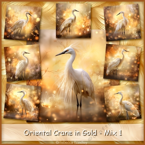 Oriental Crane in Gold - Mix 1