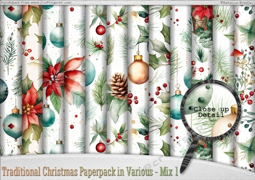Traditional Christmas Paperpack in Various - Mix 1