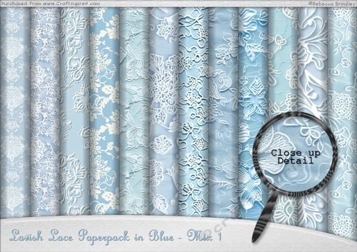 Lavish Lace Paperpack in Blue - Mix 1