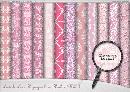 Lavish Lace Paperpack in Pink - Mix 1