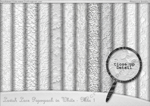 Lavish Lace Paperpack in White - Mix 1