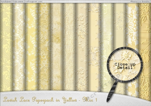 Lavish Lace Paperpack in Yellow - Mix 1