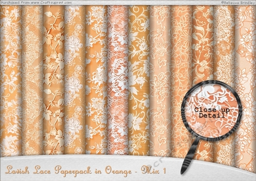Lavish Lace Paperpack in Orange - Mix 1