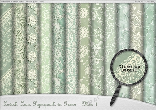 Lavish Lace Paperpack in Green - Mix 1
