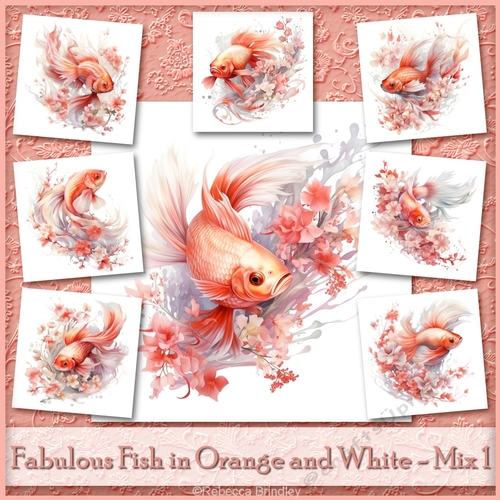 Fabulous Fish in Orange and White - Mix 1