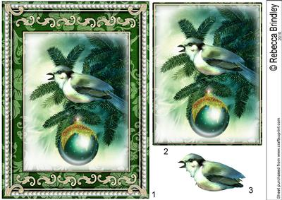 Christmas Tweets - Finch Decoupage