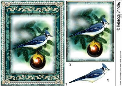 Christmas Tweets - Blue Jay Decoupage