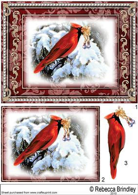 Christmas Tweets - Red Cardinal Decoupage