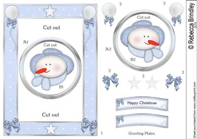 Christmas Snowman Face Double Dangler