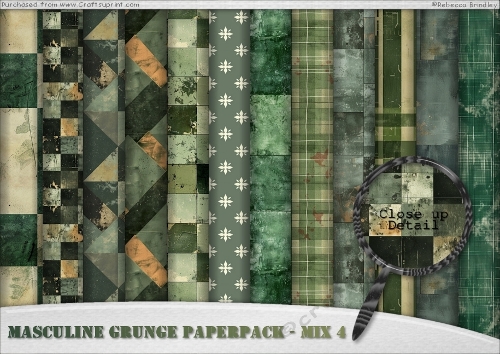 Masculine Grunge Paperpack - Mix 4